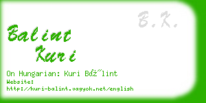 balint kuri business card